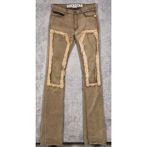 Rockstar Original Jeans Mens 32 Super Stacked RSM225 Flared Distress Double Knee